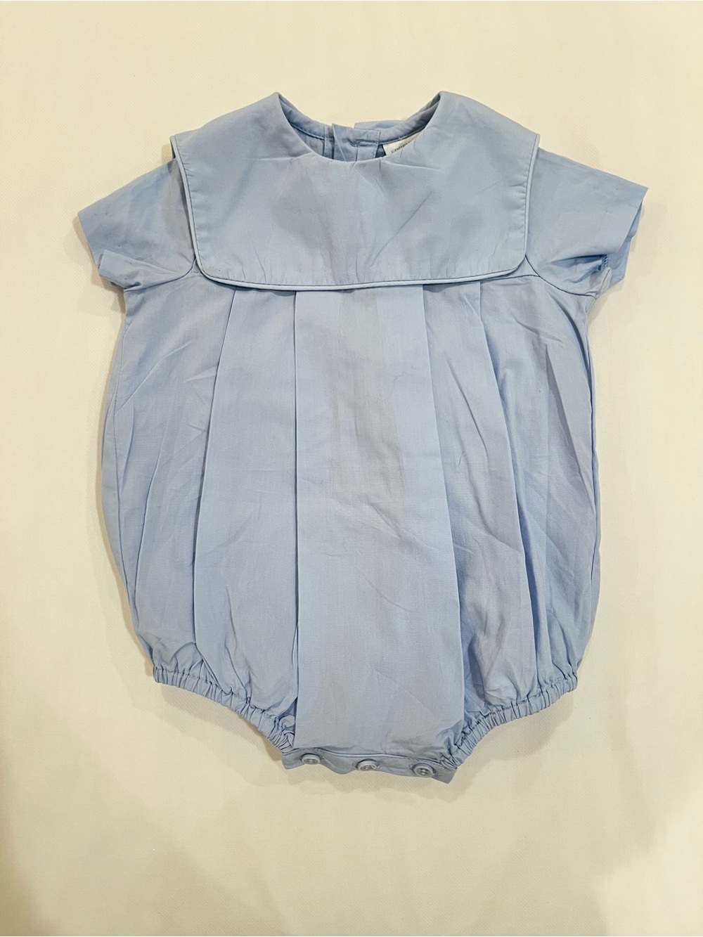 Edgehill Collection 100% Cotton Light Blue Pleated Baby Bible Romper